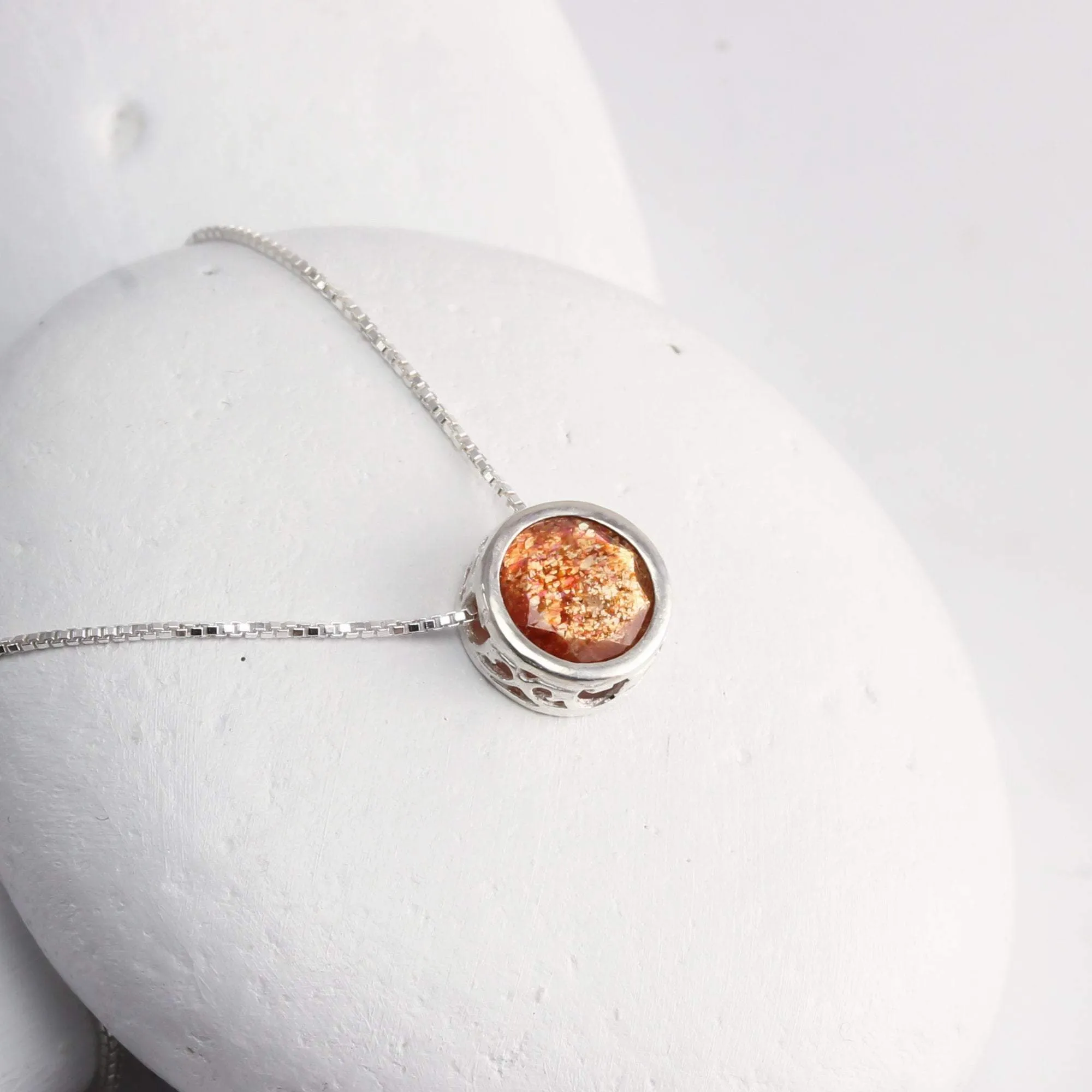 Sunstone Solitaire Necklace