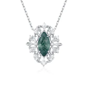 Trellis Moss Agate Necklace