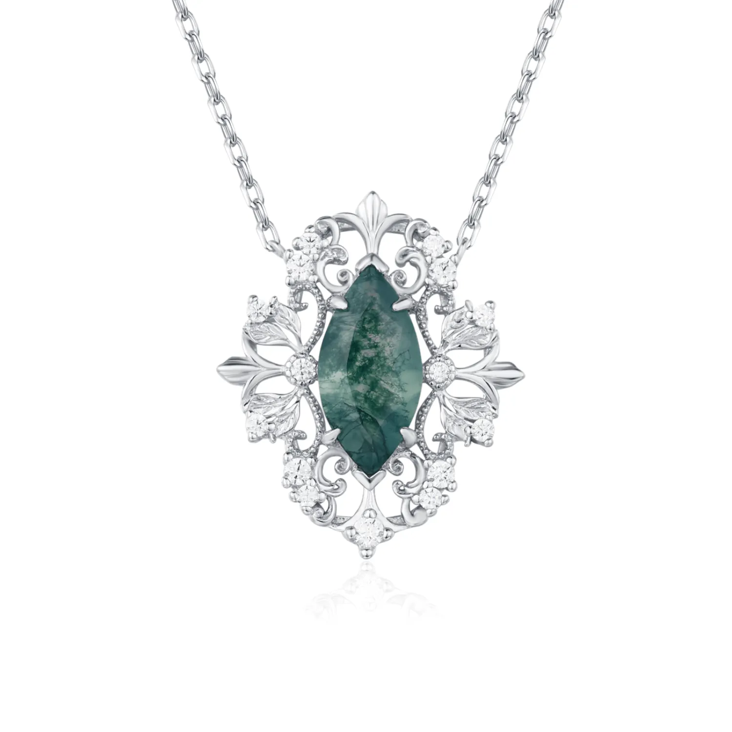 Trellis Moss Agate Necklace