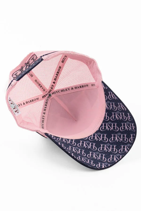 Trucker Cap - Navy with Pink Crisscross