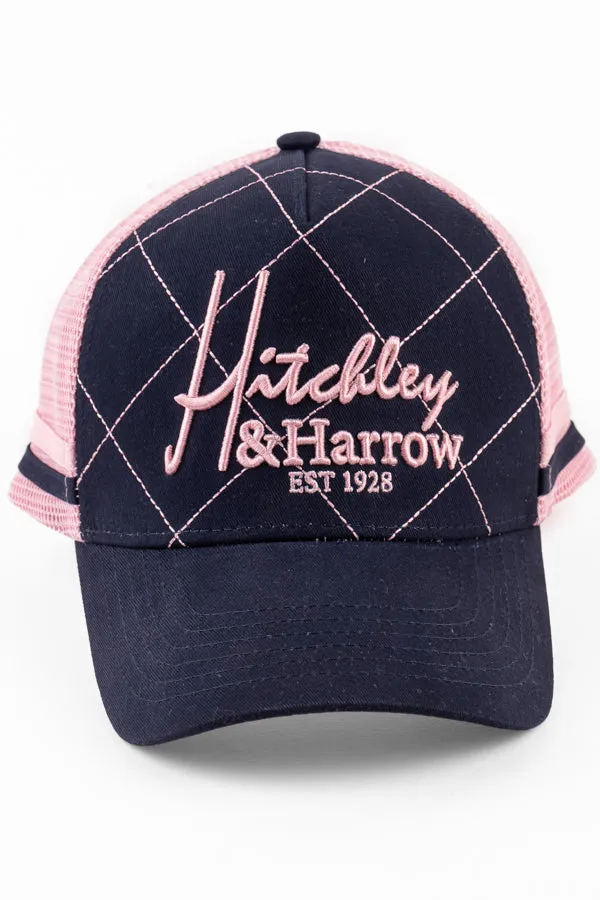 Trucker Cap - Navy with Pink Crisscross