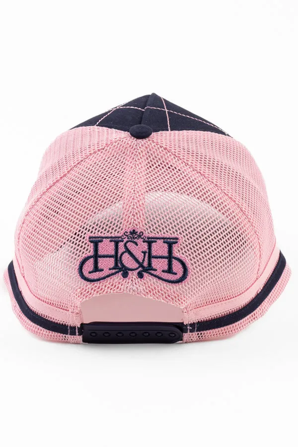 Trucker Cap - Navy with Pink Crisscross