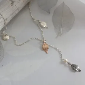 Tumbling Leaf Lariat Necklace