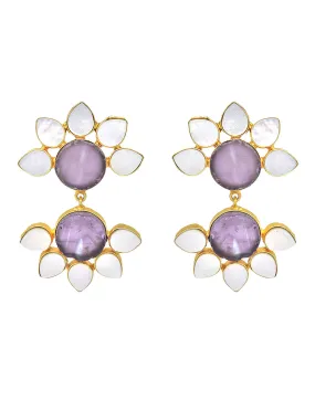 Twin Flora Earrings (Amethyst)