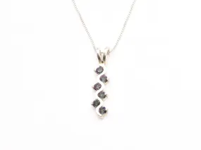 Vertical Mystic Topaz Necklace - Natural Topaz Necklace - Silver Topaz Pendant