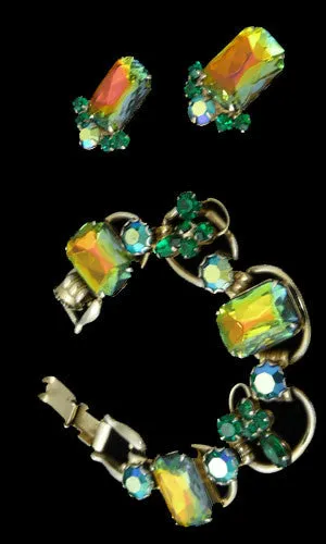 Vintage De lizza and Elster Julianna Watermelon bracelet and earrings