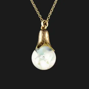 Vintage Floating Opal Orb Pendant Necklace