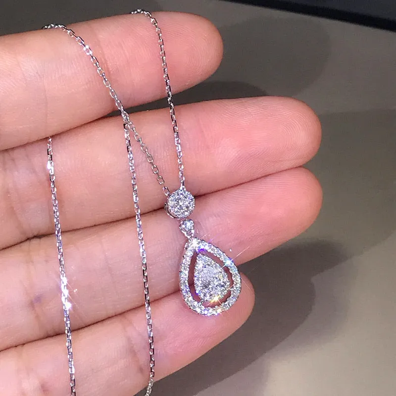 Water Drop Pendant -Zircon Stone