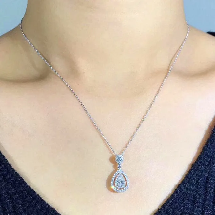 Water Drop Pendant -Zircon Stone