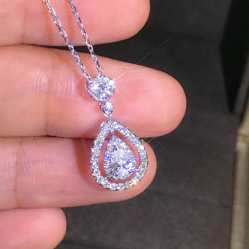 Water Drop Pendant -Zircon Stone