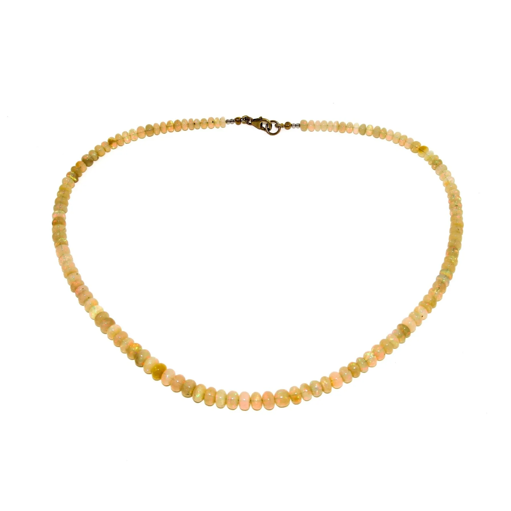 Welo Opal Beaded Necklace x 10k Clasp