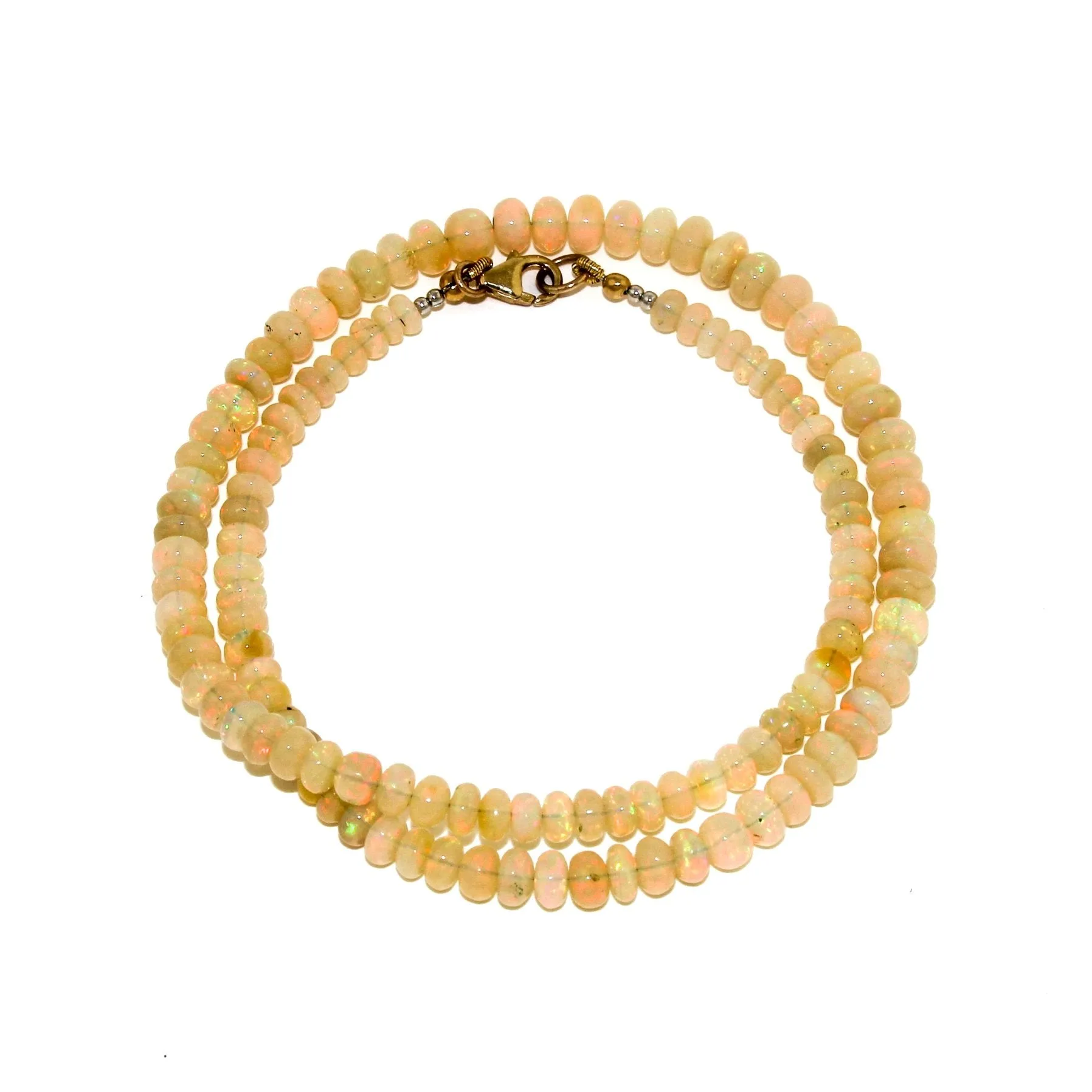 Welo Opal Beaded Necklace x 10k Clasp