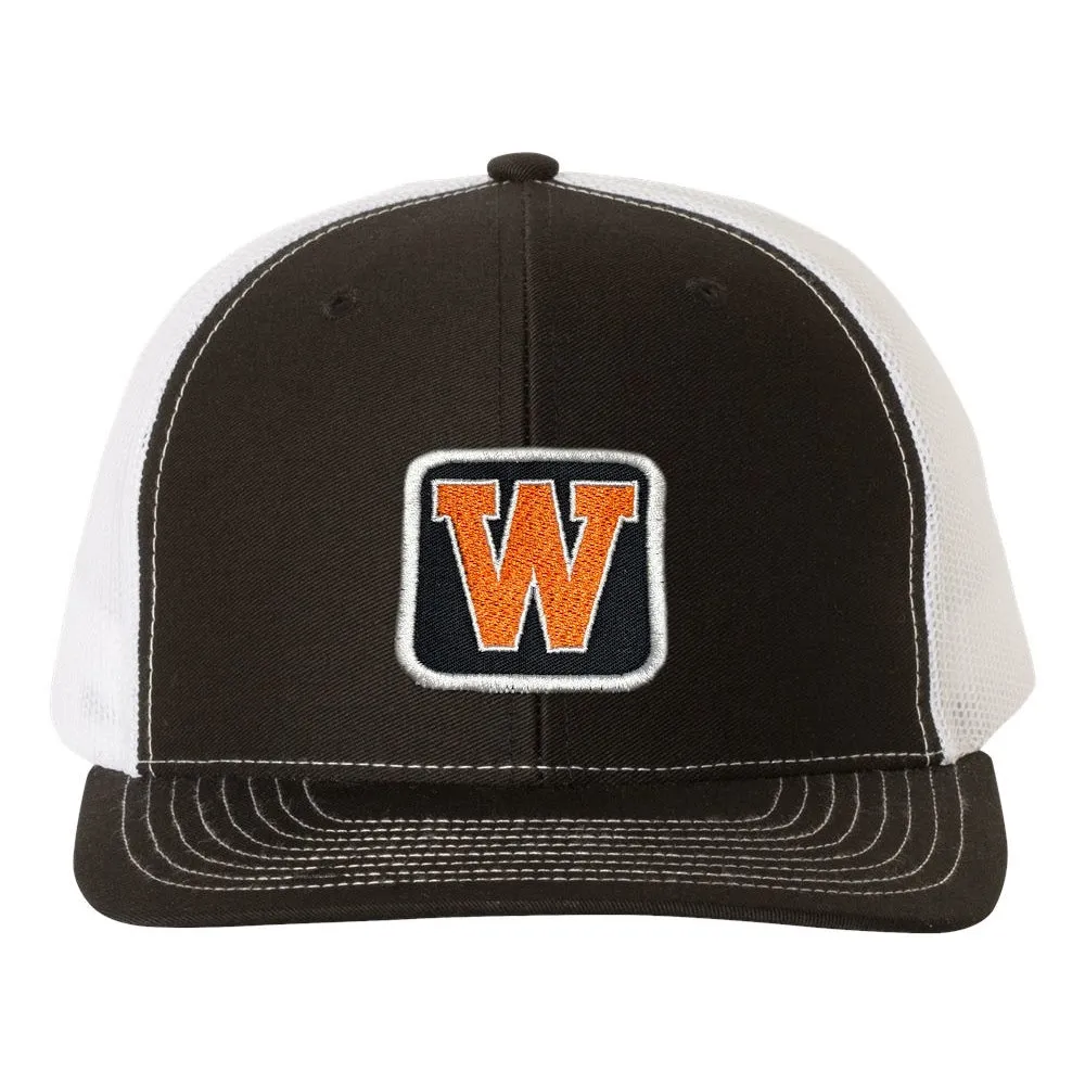 West De Pere Patched Snapback Mid-Profile Trucker Hat - Square Black Patch
