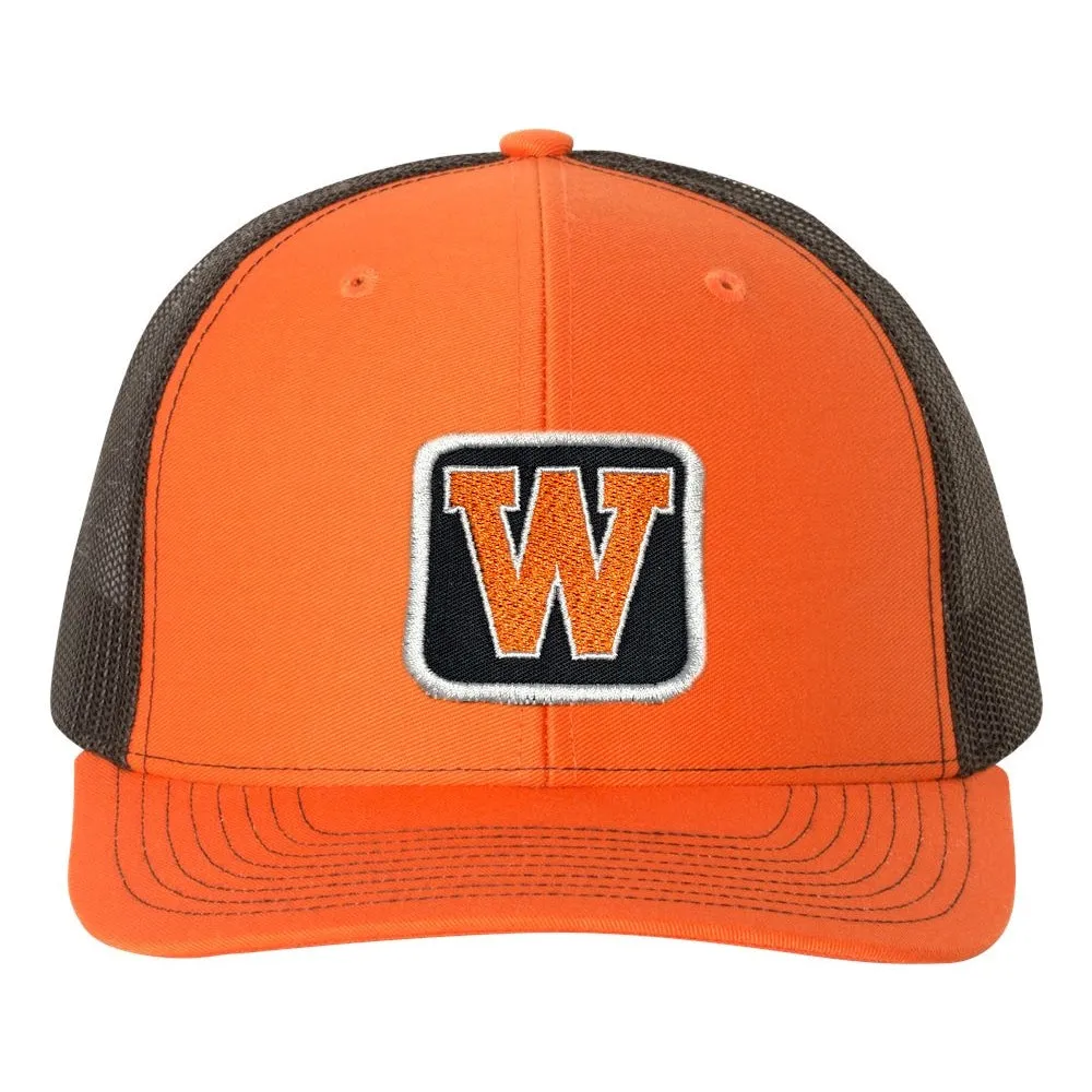 West De Pere Patched Snapback Mid-Profile Trucker Hat - Square Black Patch