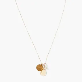 Zuri Enamel Charm Necklace White Mix